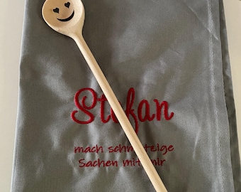 Tea towel 70cm x 50cm embroidered with motif