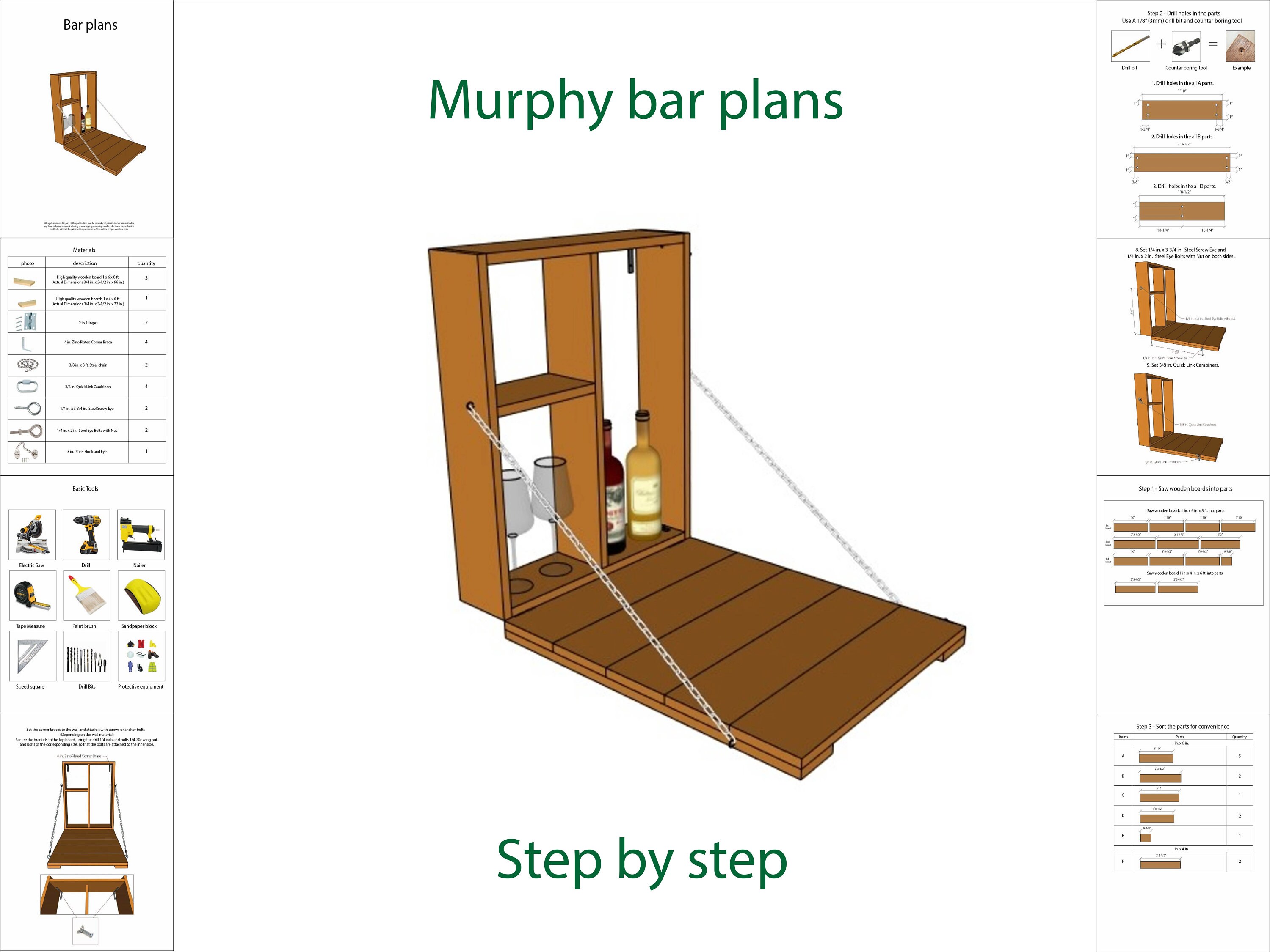 Murphy bar plans Backyard bar plans Wall bar plans Mini Etsy