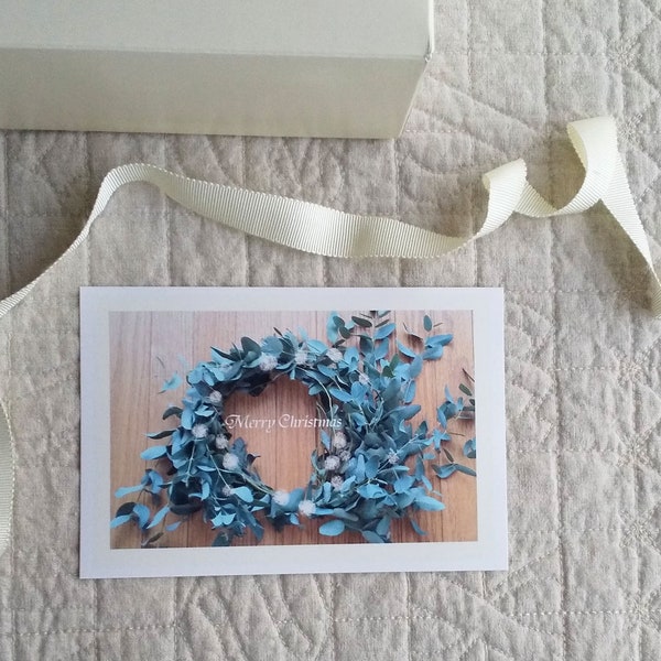 Christmas postcard "Natural Wreath" Simple Natural Set of 3 Christmas Postcards "Natural Lease" 3 Simple Naturals　