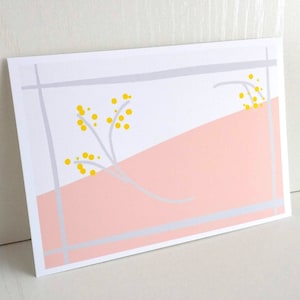Frühlingsfarbe Frühlingsblume mimosa Natur Illustration Postkarte 3er Set Naturako