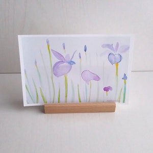 Aquarell "Iris" Blassfarbene Postkarten 3er Set natur