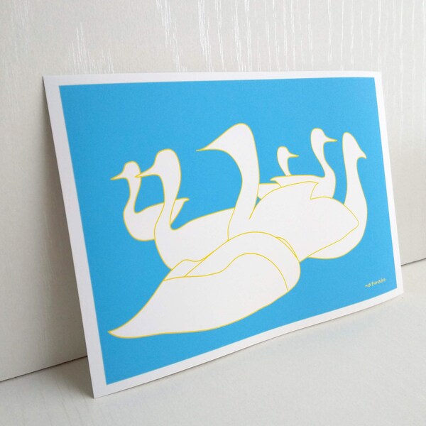 白鳥　 "Swan"postcard set of 3 prints