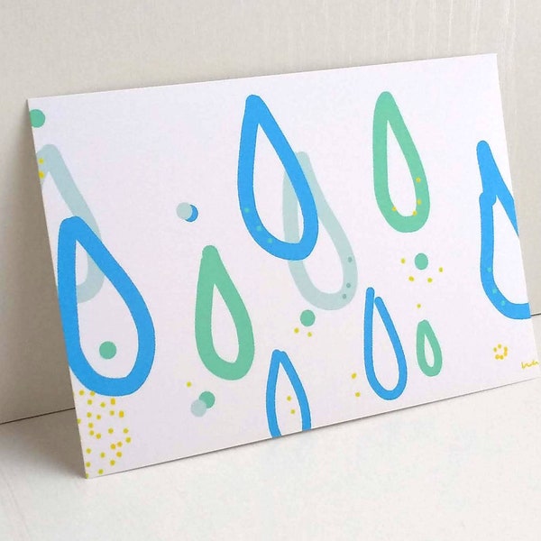 AME　Rain　 postcard set of 3 Tablet drawing prints