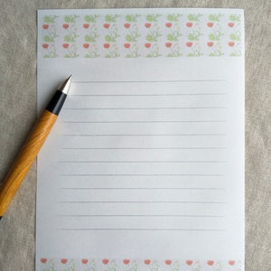 Juego de letras de patrón floral [4 hojas de papelería 2 sobres 2 pegatinas] Naturako