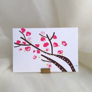 Sakura Sakura Cartão Postal "Sakura" Conjunto de 3 peças Primavera Fofa Ilustração Natural