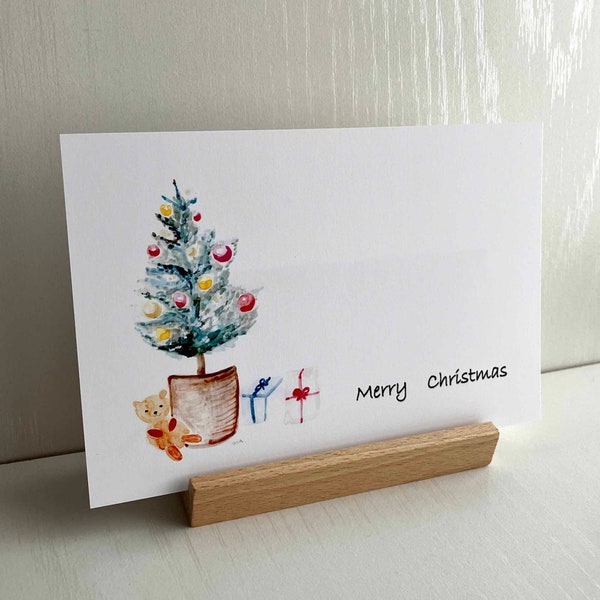 Watercolor "Christmas tree" postcard set of 3