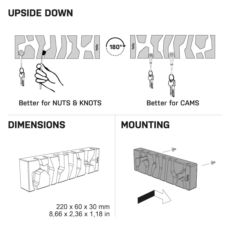 POWER GUIDANCE Kletterhangbrett Aus Buchsbaumholz – 21,7 X 6 X 2 Zoll, 3 Grifftiefen, Inkl. 6 Schrauben & Dübel – Für Fingerkraft-Training