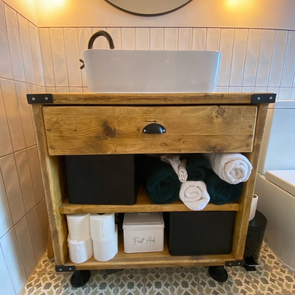 Benutzerdefinierte rustikale Badezimmer Waschtisch, handgefertigte Schönheit aus wiedergewonnenem Holz