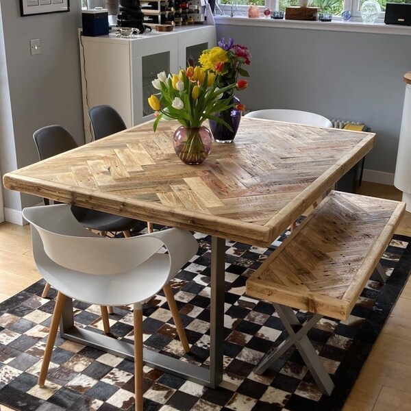 Reclaimed Wood Dining Table - Etsy UK