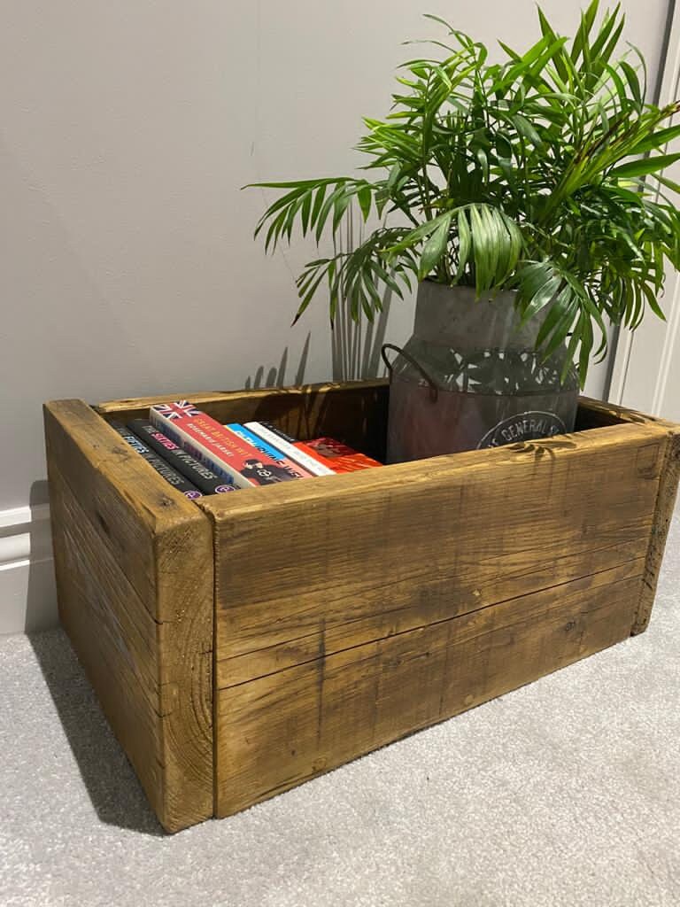 Rustic storage box legs optional Etsy