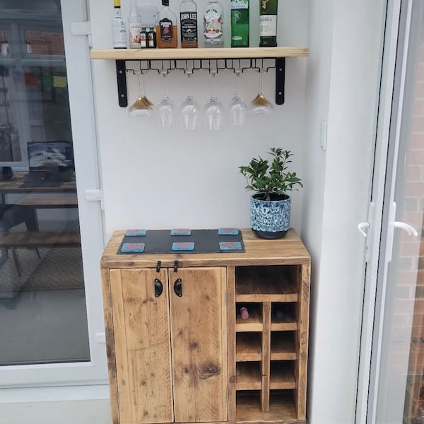 Drinks cabinet made from reclaimed wood