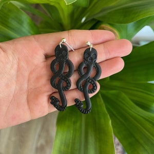 Skull and snake handmade polymer clay earrings
