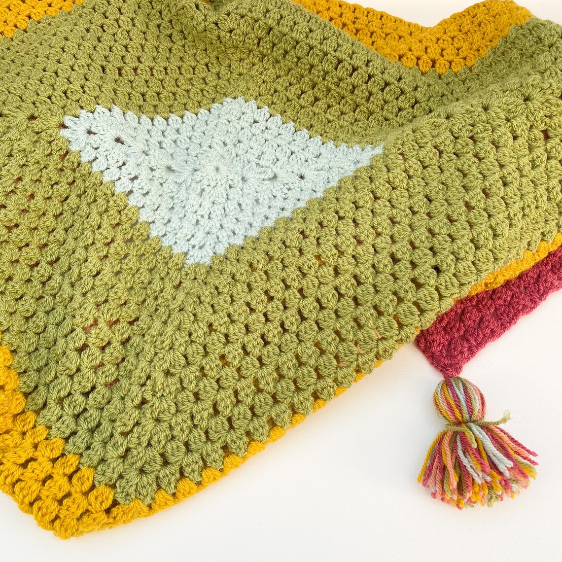 Crochet Blanket With Tassels Gift Throw Blanket Etsy