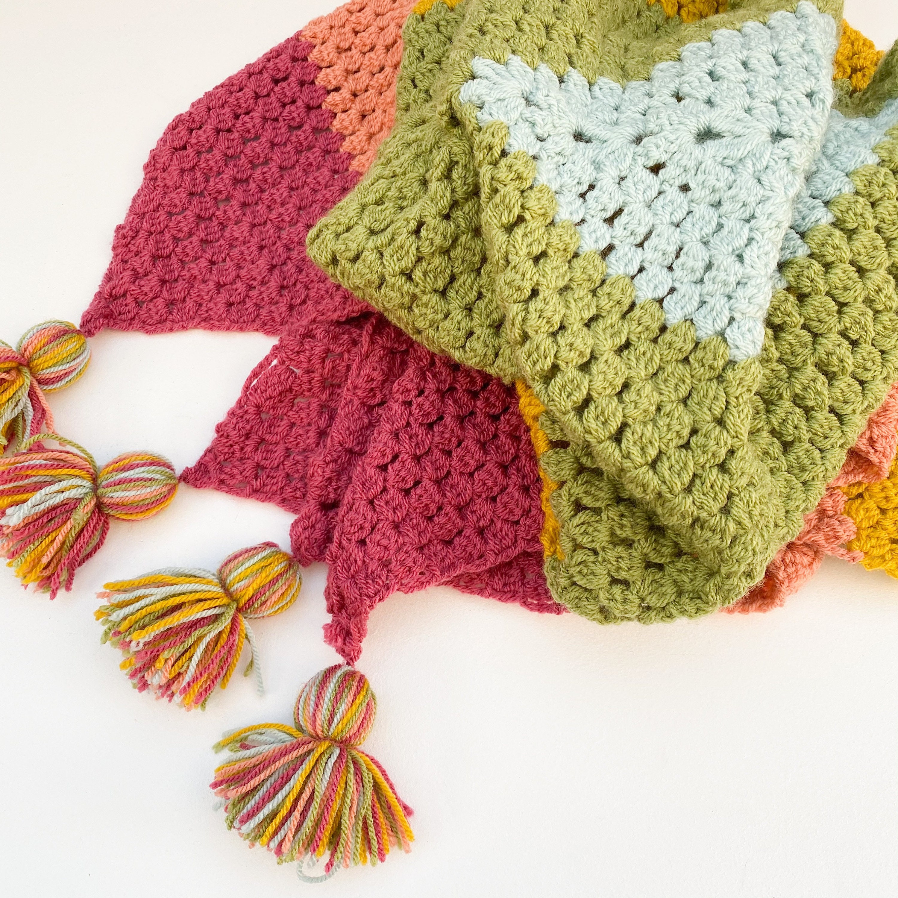 Crochet Blanket With Tassels Gift Throw Blanket Etsy