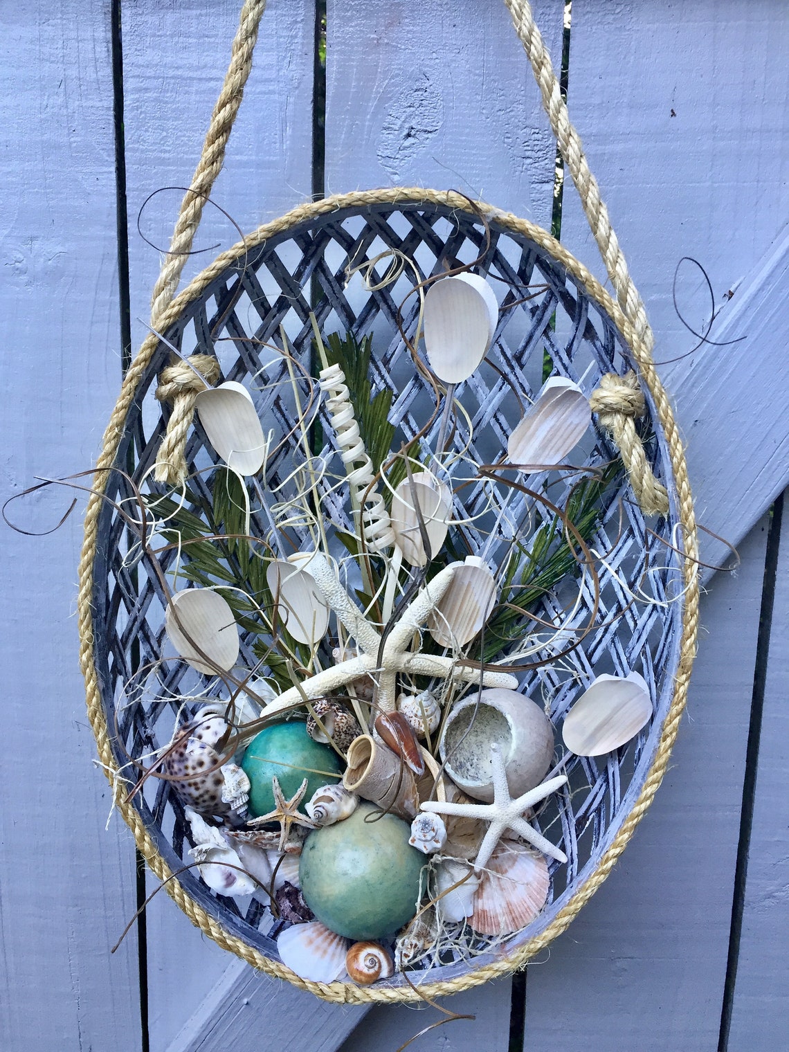 Coastal Beach Ocean Seashell Woven Wall Decor Basket Wall Etsy