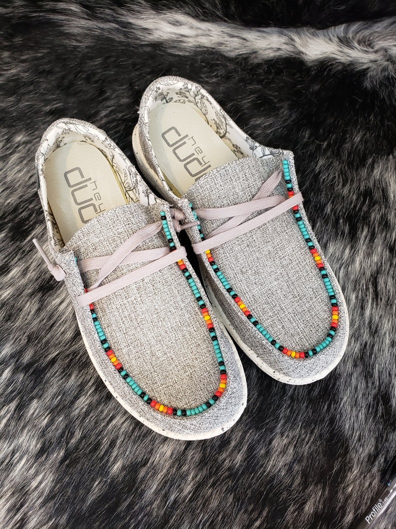 Custom Beaded Hey Dudes | Etsy