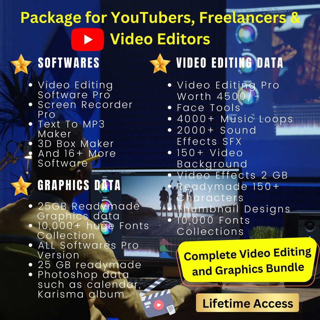 Video Editing Pro Software Digital Package Graphics Design - Etsy