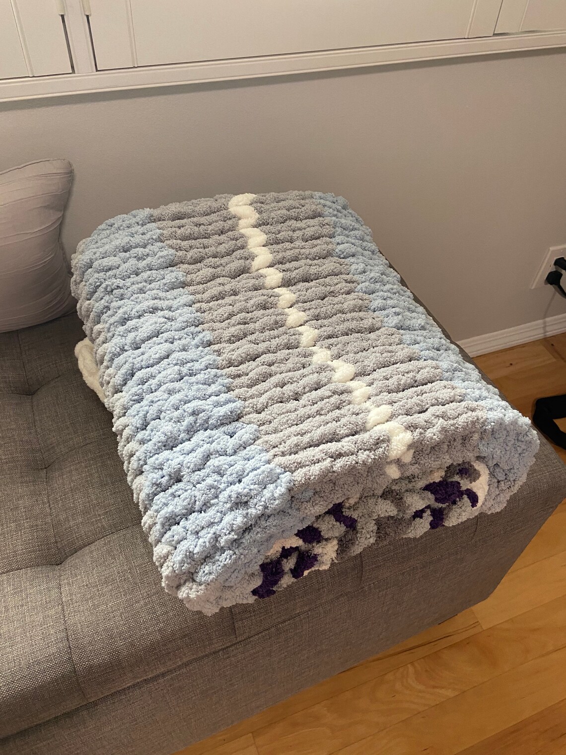 Hand Knitted Chunky Chenille Throw Etsy