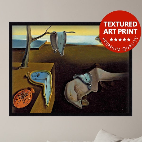 Salvador Dali - The Persistence of Memory | Museum Quality 3D Oil Canvas Print of Famous Artist Painting