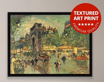 Konstantin Korovin - Porte St Martin Grands Boulevards Paris  | Museum Quality 3D Oil Canvas Print of Famous Artist Painting