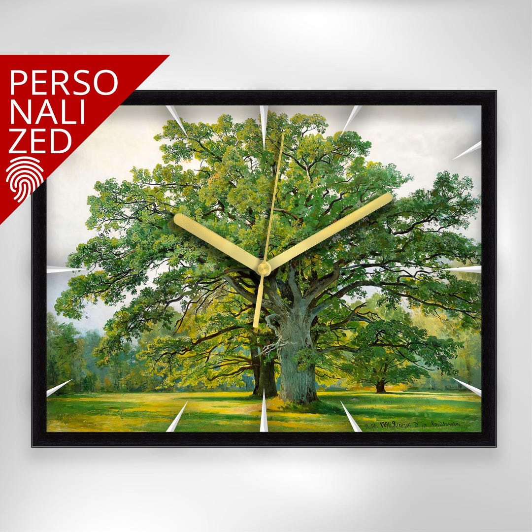 Ivan Clock Ivan Shishkin - Oak — Framed Fine Art Canvas Clock | Museum Quality ...