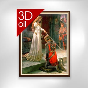 Edmund Blair Leighton - Accolade  | Museum Quality 3D Oil Canvas Print of Famous Artist Painting