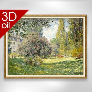 The Parc Monceau - Claude Monet | Museum Quality 3D Oil Canvas Print of Famous Artist Painting