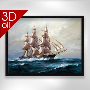 The Stag Hound, seascape ship - Frank Vining Smith  | Museum Quality 3D Oil Canvas Print of Famous Artist Painting