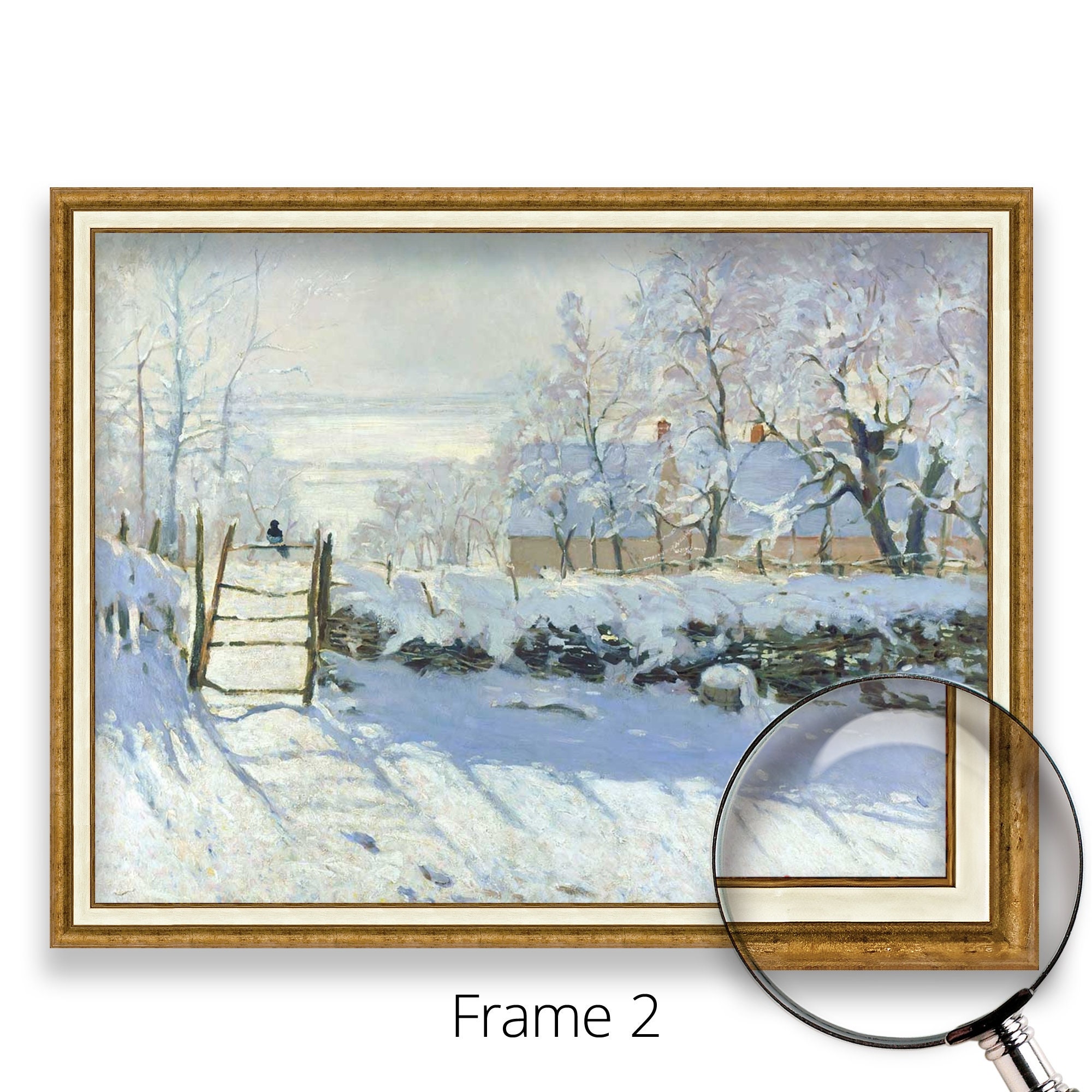 Claude Monet - the Magpie | Museum Quality 3D Oil Canvas Print of