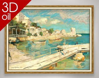 Konstantin Korovin - Black sea coastal scene  | Museum Quality 3D Oil Canvas Print of Famous Artist Painting