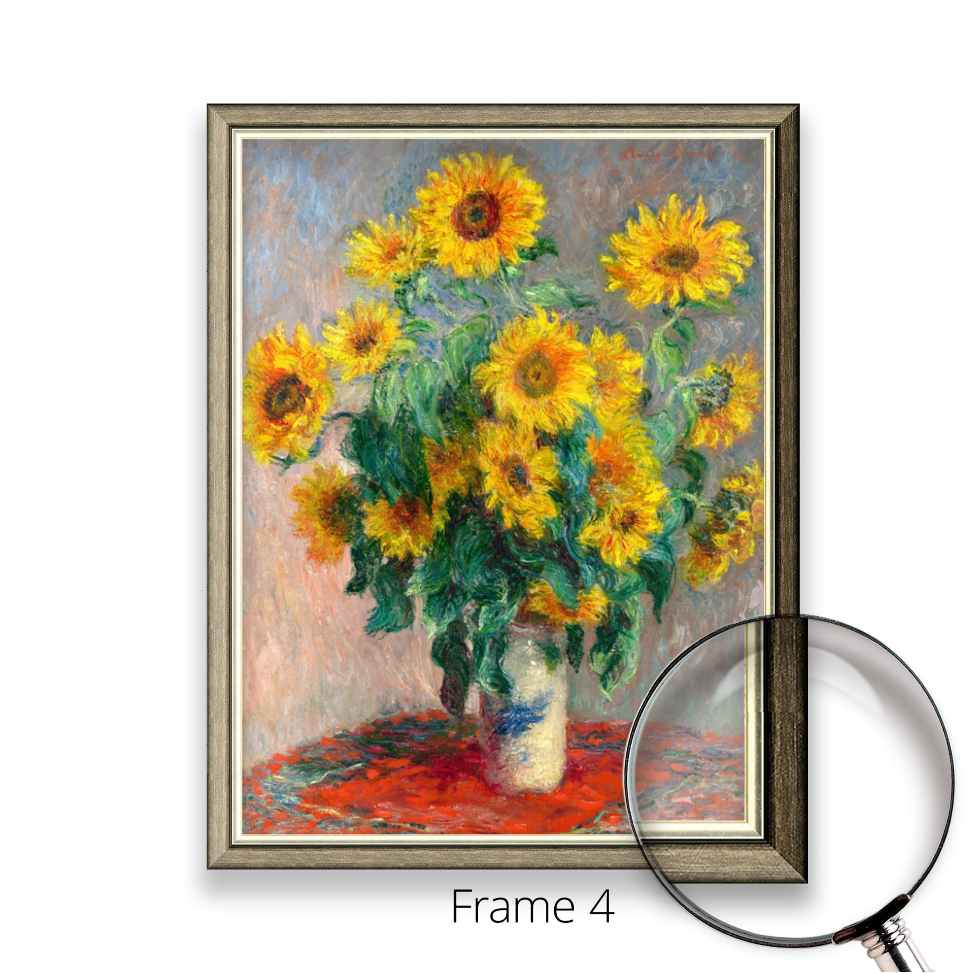 キャンバス プリントアート クロード・モネ ひまわり 額付き 絵画