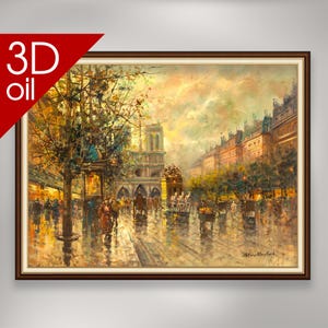 Antoine Blanchard Notre Dam  | Museum Quality 3D Oil Canvas Print of Famous Artist Painting