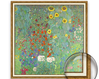グスタフ・クリムト - ひまわりのある農場の庭 | 著名な画家の絵画の