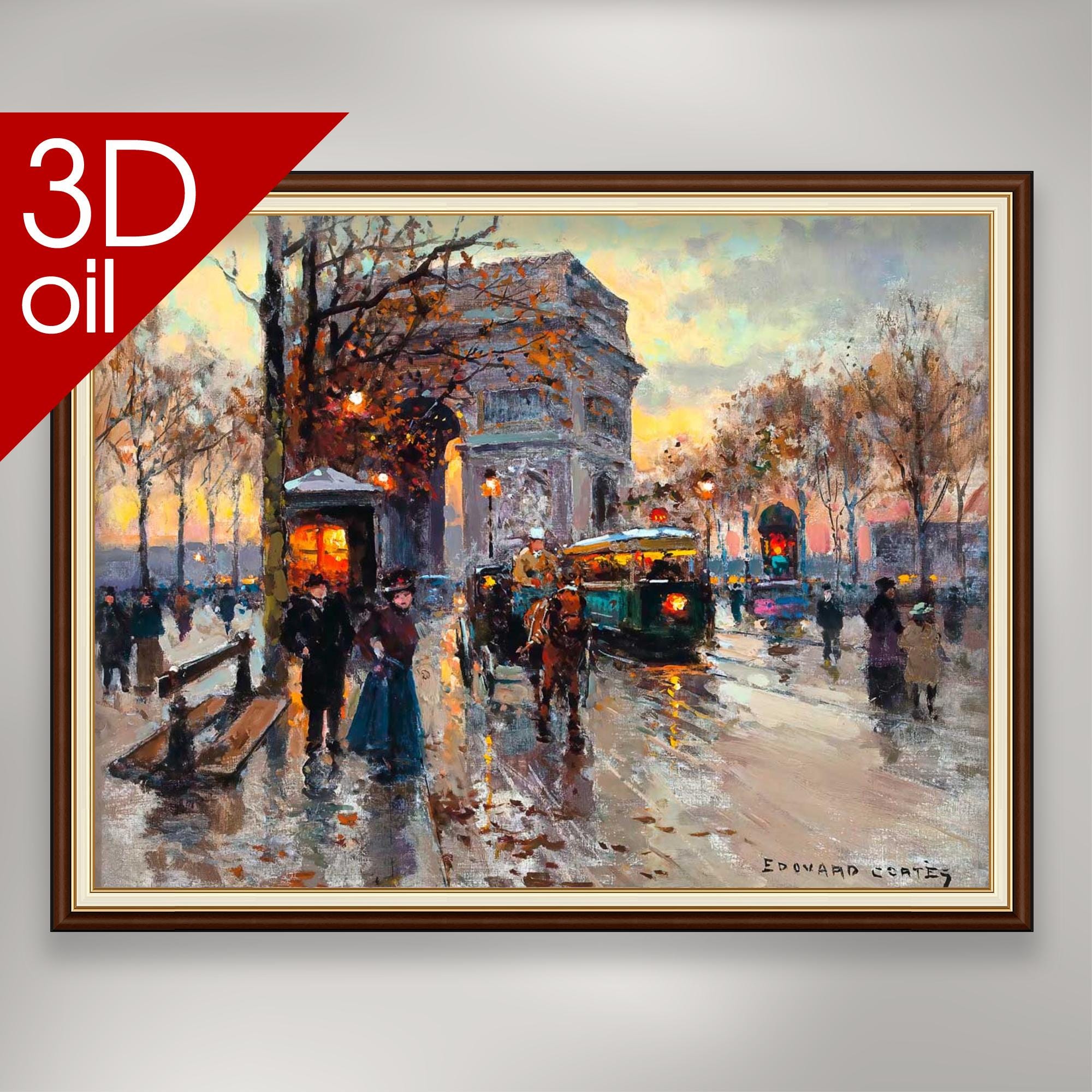 エドゥアール・コルテス - 凱旋門とラヴェニュー | 著名な画家の絵画の