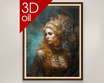 Victorian portrait of a beautiful lady II | Museum Quality 3D Oil Canvas Print of Famous Artist Painting