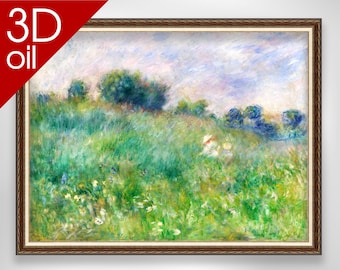 Meadow (La Prairie) - Pierre-Auguste Renoir | Museum Quality 3D Oil Canvas Print of Famous Artist Painting