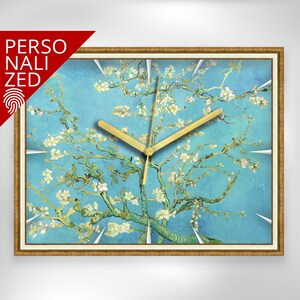 Decorative Wall Clock Rectangle Wall Clock Art Deco Unique Wall Clock Stylish Office Custom Painting Clock Almond blossom - Vincent Van Gogh