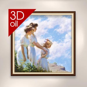 Curran - On The Cliff | Museum Quality 3D Oil Canvas Print of Famous Artist Painting