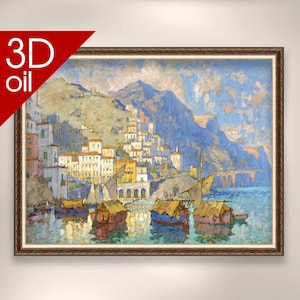 Konstantin Gorbatov - Amalfi | Museum Quality 3D Oil Canvas Print of Famous Artist Painting