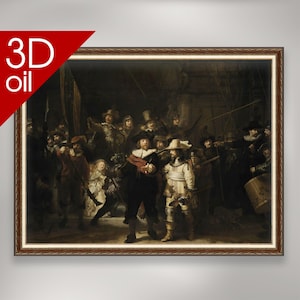 レンブラント作「夜警」3Dプリント：質感のある油絵の複製 - Etsy 日本