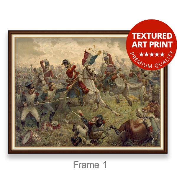 Waterloo Battle - Napoleonic Battle  | Museum Quality 3D Oil Canvas Print of Famous Artist Painting
