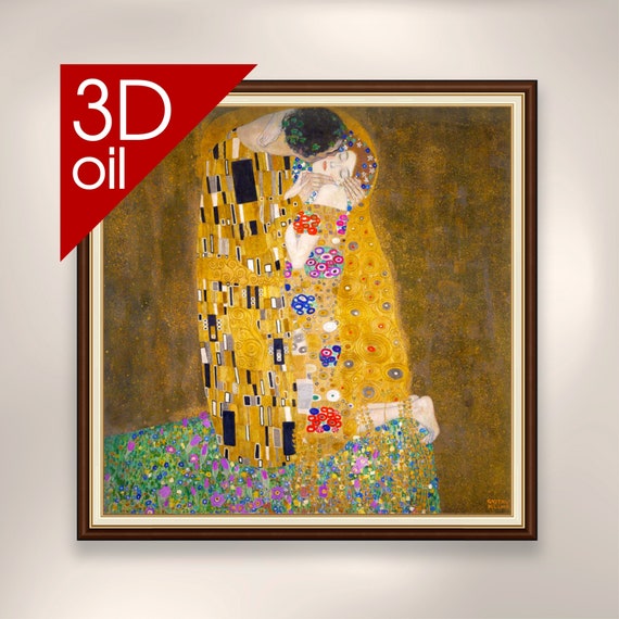 The Kiss - Gustav Klimt | Museum Quality 3D Oil Canvas Print of