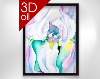 White Iris - Georgia O’Keeffe | Museum Quality 3D Oil Canvas Print of Famous Artist Painting