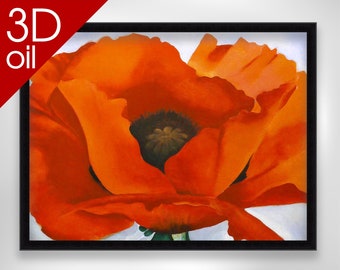Red Poppy - Georgia O’Keeffe | Museum Quality 3D Oil Canvas Print of Famous Artist Painting