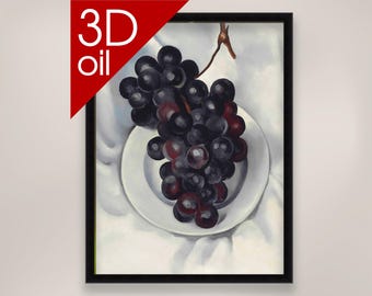 Grapes No 2- Georgia O'Keeffe | Museum Quality 3D Oil Canvas Print of Famous Artist Painting