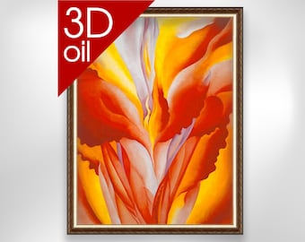 Red Canna - Georgia O&#39;keeffe | Museum Quality 3D Oil Canvas Print of Famous Artist Painting