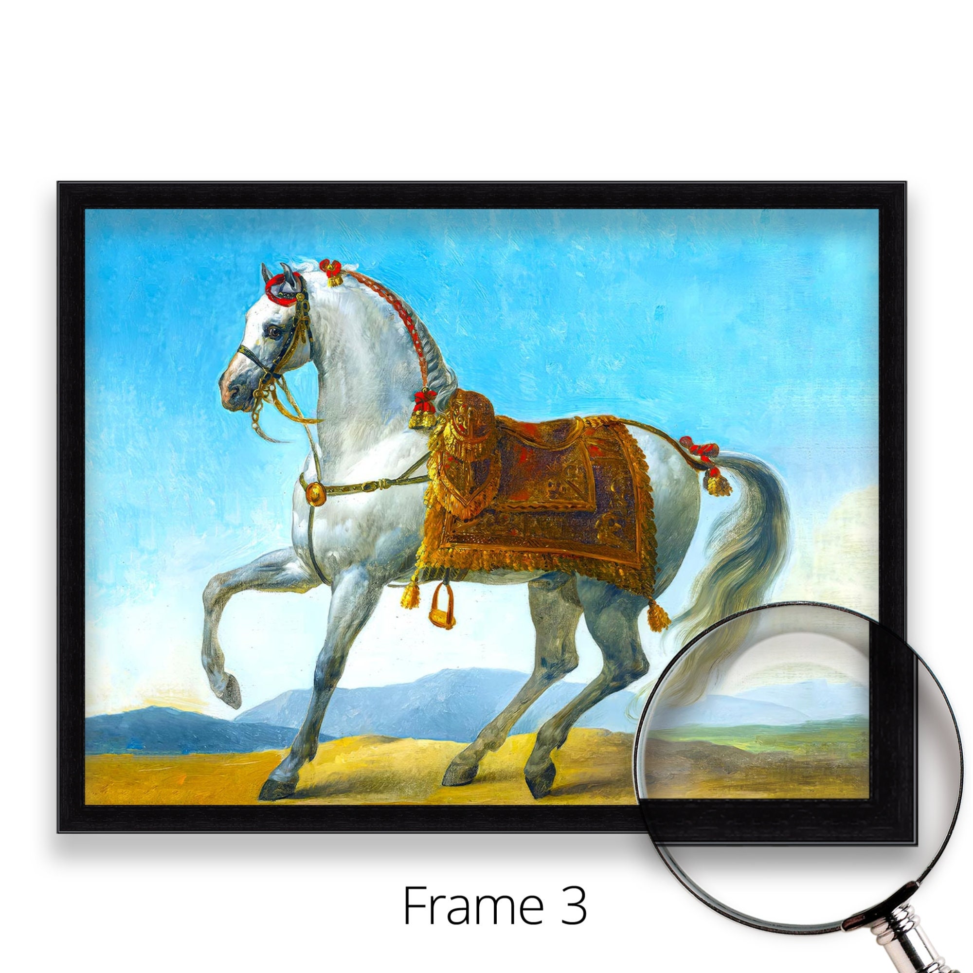 珍品 アンティーク 蝶画 羽 ナポレオン 特大サイズ ヴィンテージ レトロ 騎馬 ルイ・ダヴィッド 「ナポレオン」 10号 立体複製名画 【5％ポイント