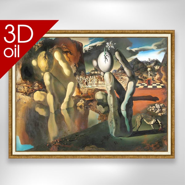 Salvador Dali - Die Metamorphose der Narziß | 3D Öl Leinwand Druck des berühmten Künstlers