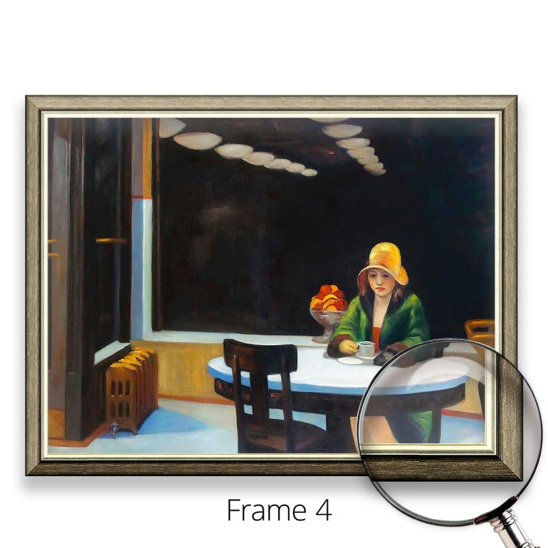 Frame4 Edward Hopper-automat | Museum Quality 3D Oil Canvas Print of Famous ...