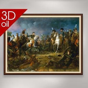 Napoleon Bonaparte at the battle of Austerlitz (Fragment) - Francois Gerard | Museum Quality 3D Oil Canvas Print of Famous Artist Painting
